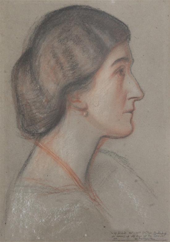 William Rothenstein chalk portrait of a woman(-)